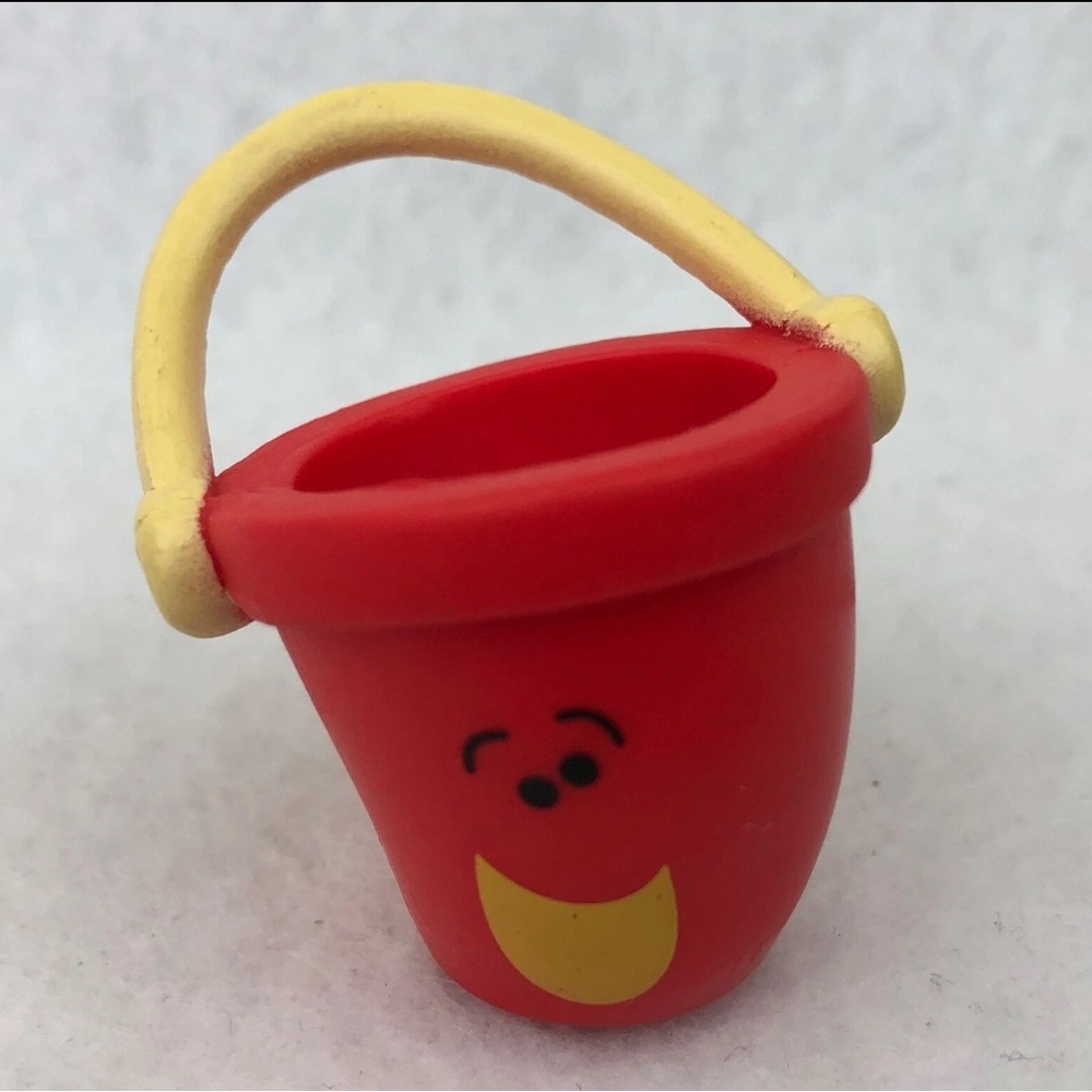 VTG Viacom Blues Clues Red Pail Figurine Vinyl PVC Multicolors 90s